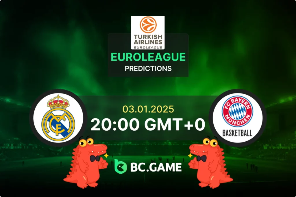 Real Madrid vs Bayern (88:76): Euroleague 03/01/2025