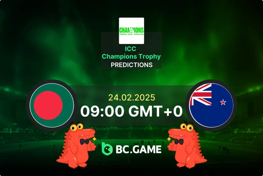 Bangladesh vs New Zealand (New Zealand won by 4 runs.): ICC Champions Trophy 24/02/2025