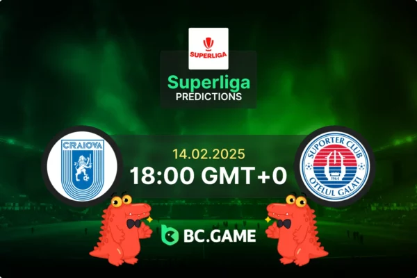 Universitatea Craiova vs Oţelul Galaţi (2:1): Romania Superliga 14/02/2025