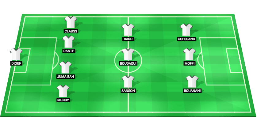Alineación titular prevista del Niza en el partido de la UEFA Champions League contra el Benfica 2025.
