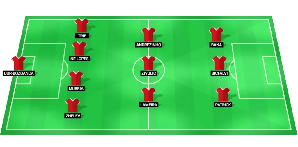 Predicted starting lineup for Otelul Galati football team in their SuperLiga match against FC Unirea Slobozia on August 4, 2025.