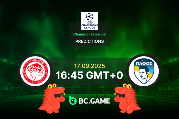 Олимпиакос — Пафос: Прогноз, коэффициенты, советы по ставкам на матч — Лига чемпионов УЕФА, 17 сентября 2025 г.