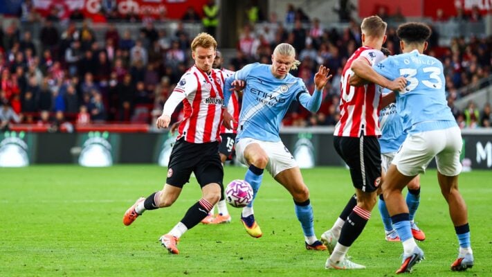 Supporters react as Man City beat Brentford by a single goal
