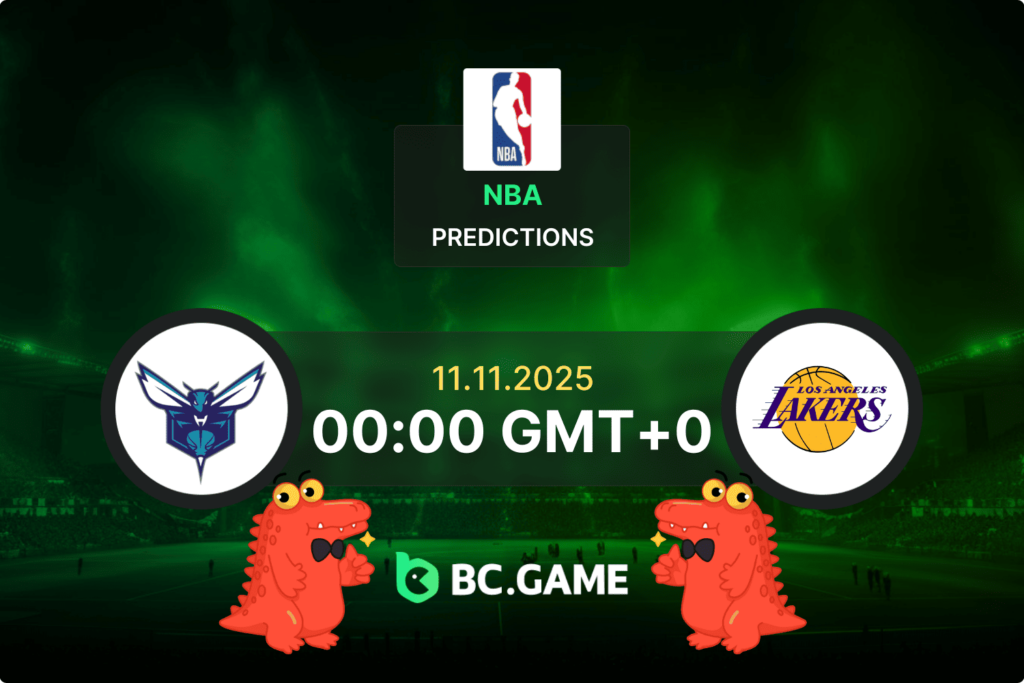 Match prediction for the Charlotte Hornets vs Los Angeles Lakers game at NBA 2025.