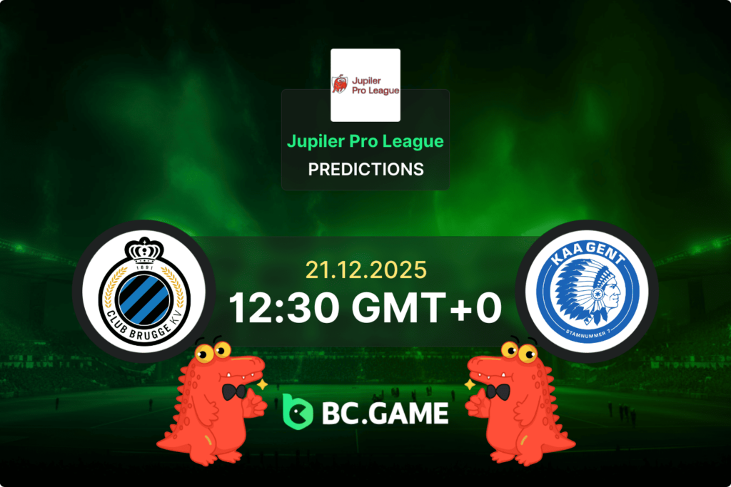 Match prediction for the Club Brugge KV vs Gent game at Jupiler Pro League 2025