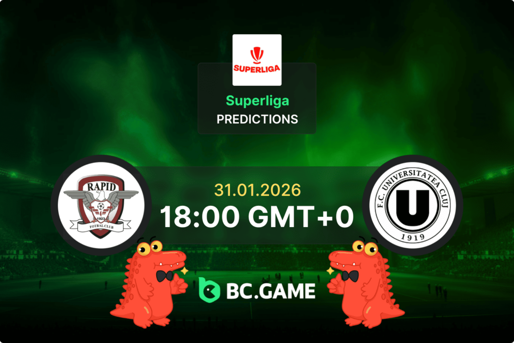 FC Rapid București vs Universitatea Cluj match prediction – Romanian Superliga January 31 2026