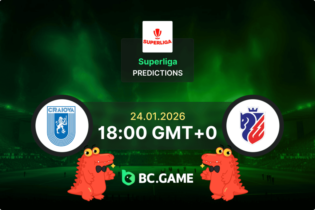 Match prediction for Universitatea Craiova vs FC Botosani at Superliga 24/01/2026