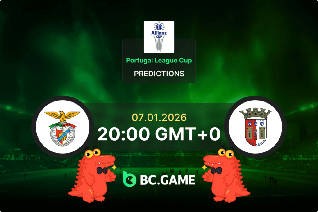 Match prediction for the Benfica vs Braga game at Taça da Liga semi-final 2026