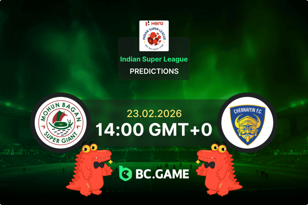 Match prediction for Mohun Bagan Super Giant vs Chennaiyin FC in Indian Super League February 2026