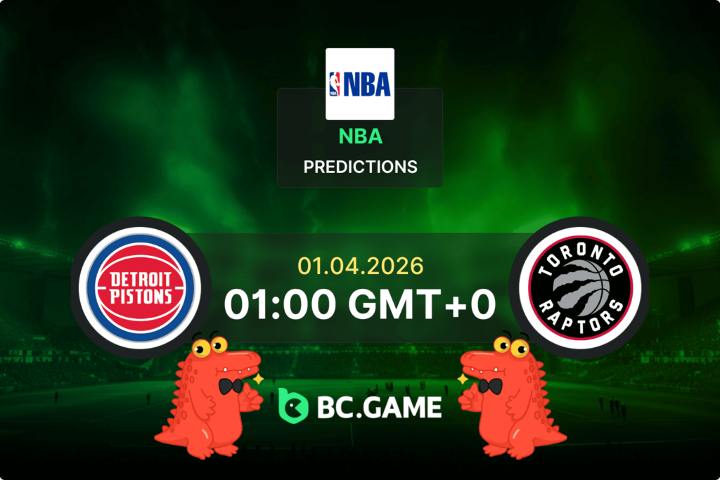 Match prediction for the Detroit Pistons vs Toronto Raptors game at NBA 2026.