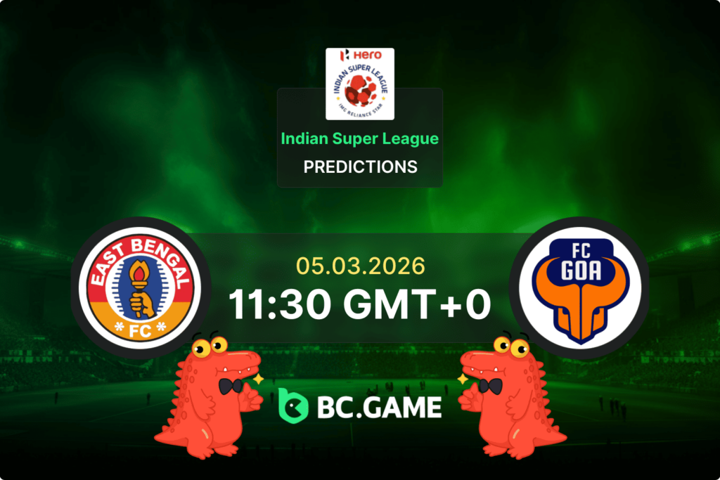 Match prediction for the East Bengal vs Goa game in Indian Super League 2026.