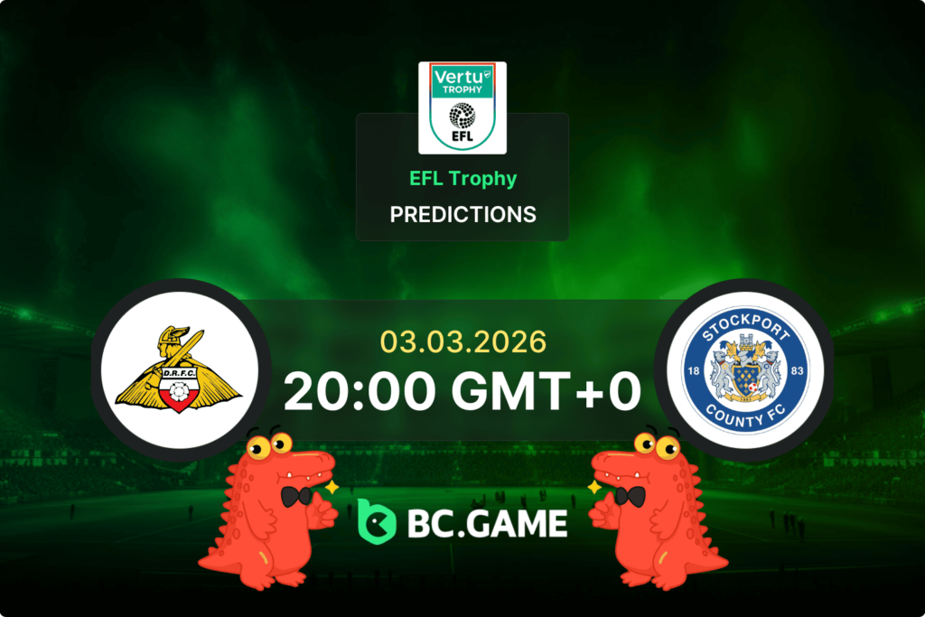 Match prediction for the Doncaster Rovers vs Stockport County game in EFL Trophy semi-final 2026
