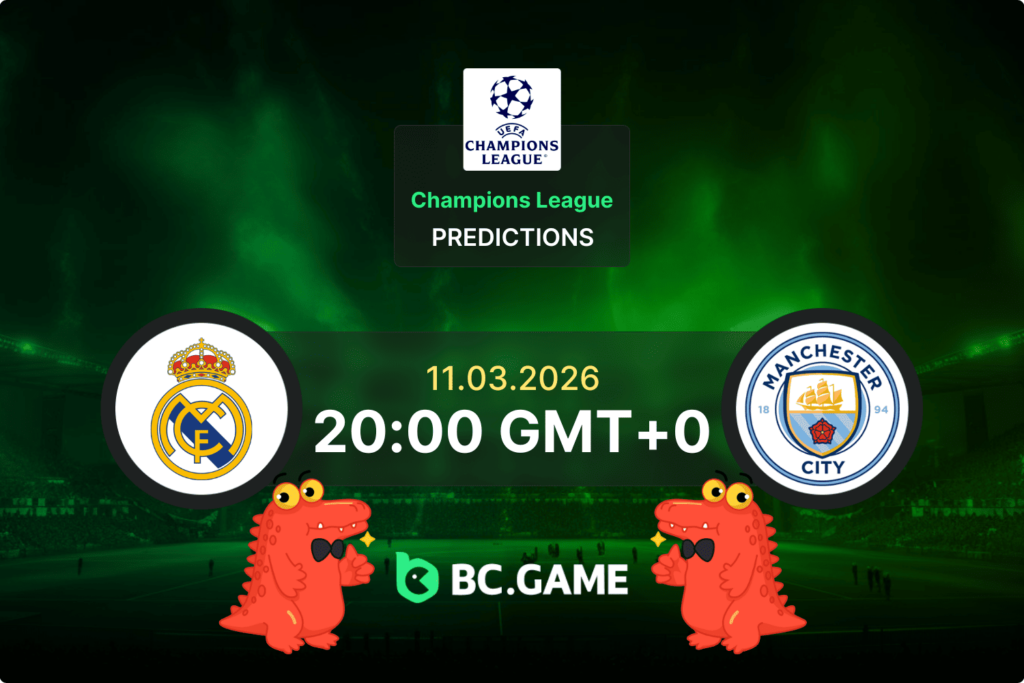 Match prediction for the Real Madrid vs Manchester City game in UEFA Champions League 2026