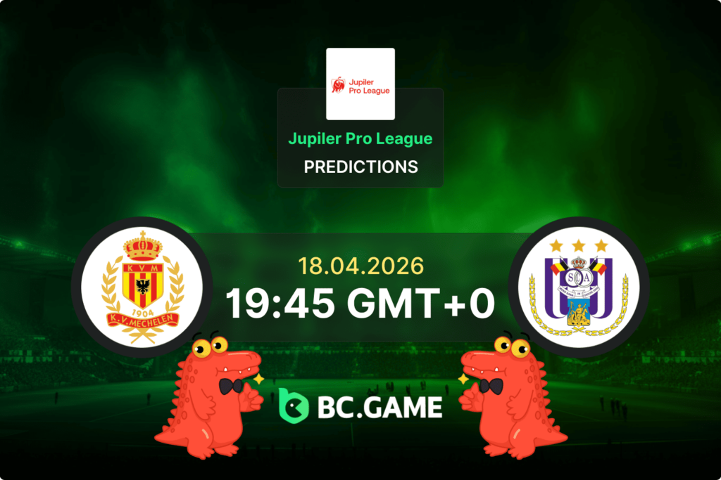Match prediction for the KV Mechelen vs Anderlecht game in Jupiler Pro League 2026