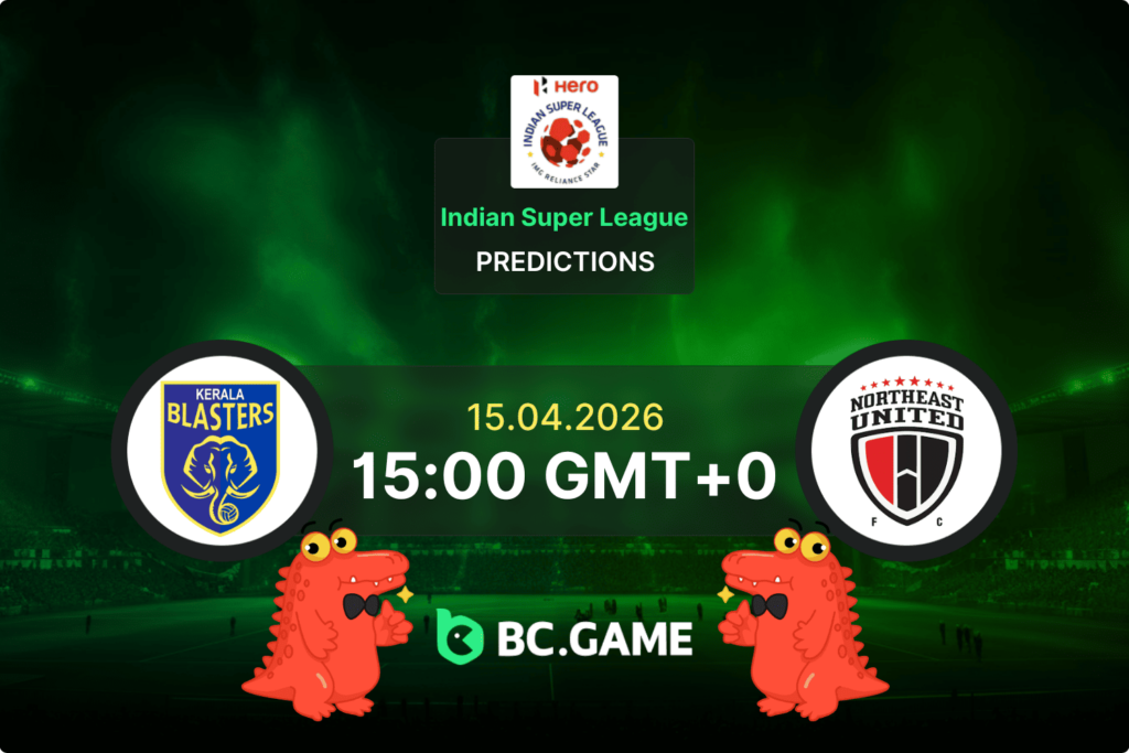 Match prediction for the Kerala Blasters vs North East United game at India ISL 15/04/2026