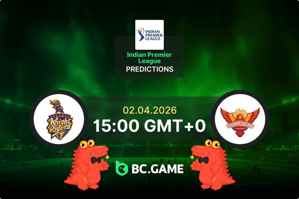 Match prediction for the Kolkata Knight Riders vs Sunrisers Hyderabad game at IPL 2026