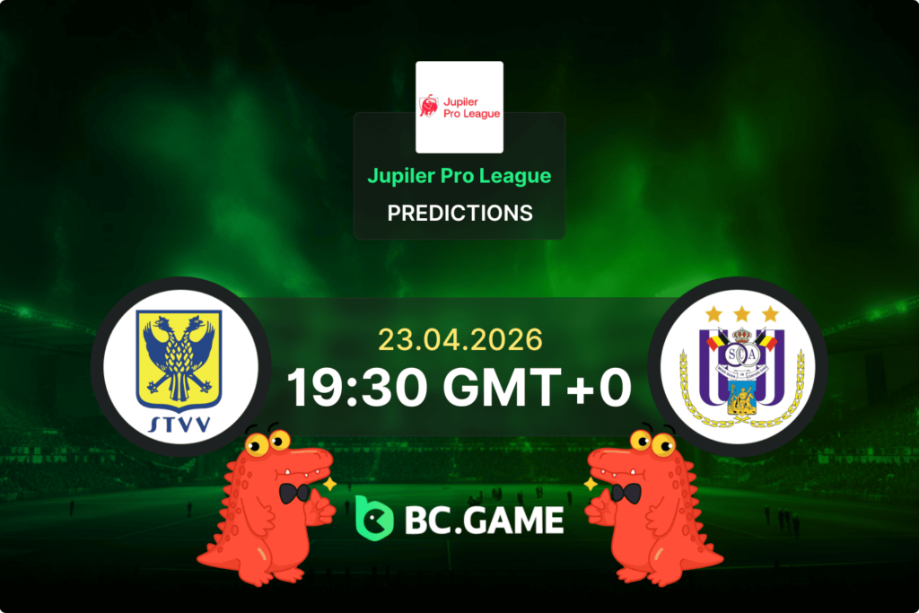 Match prediction for the St. Truiden vs Anderlecht game in Jupiler Pro League Championship Group on 23 April 2026