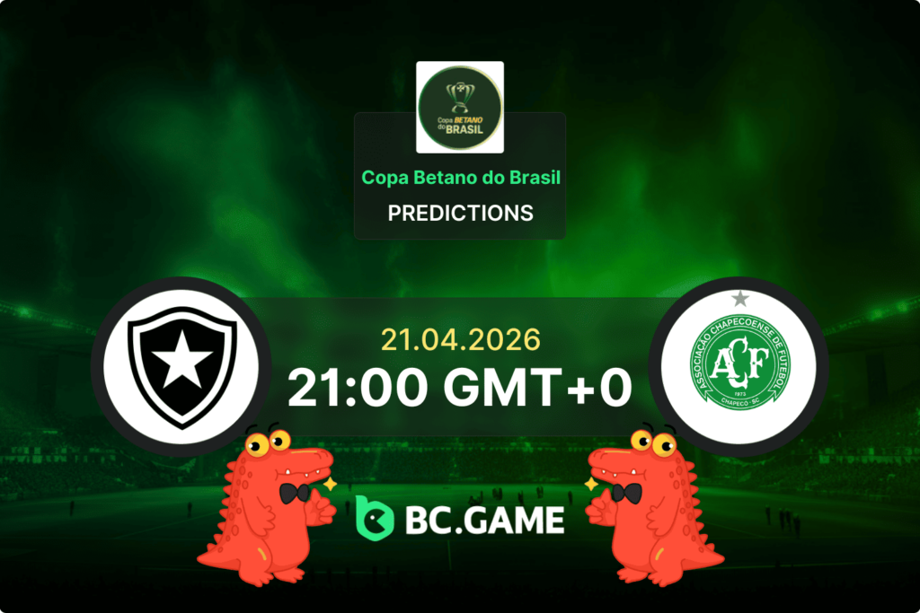 Botafogo RJ vs Chapecoense prediction for the Copa Betano do Brasil match on 21 April 2026