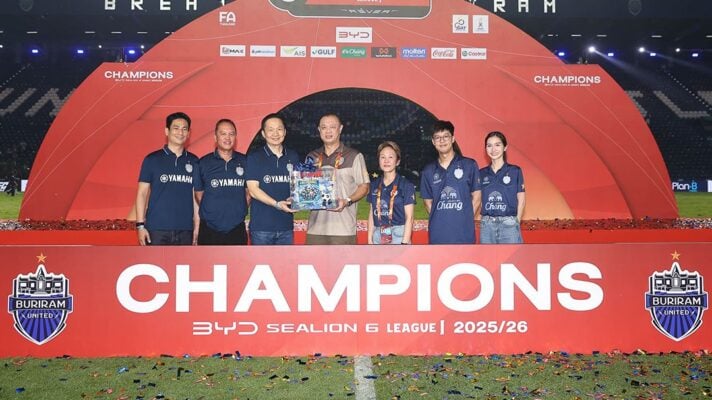 บุรีรัมย์ ยูไนเต็ดฉลองแชมป์ไทยลีกสมัยที่ 11 พร้อมยามาฮ่า
