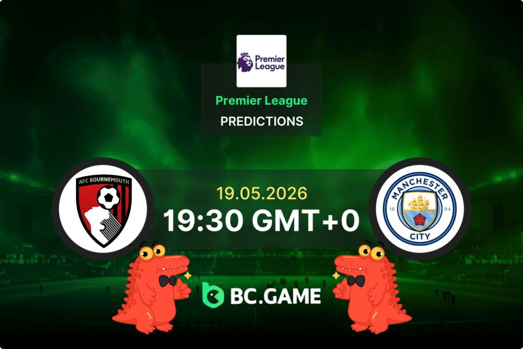 Match prediction for the Bournemouth vs Manchester City game in Premier League 19/05/2026