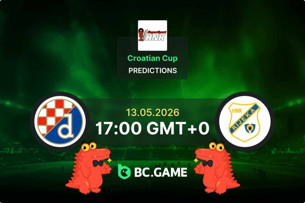 Match prediction for the Dinamo Zagreb vs Rijeka game in the Croatian Cup 2026