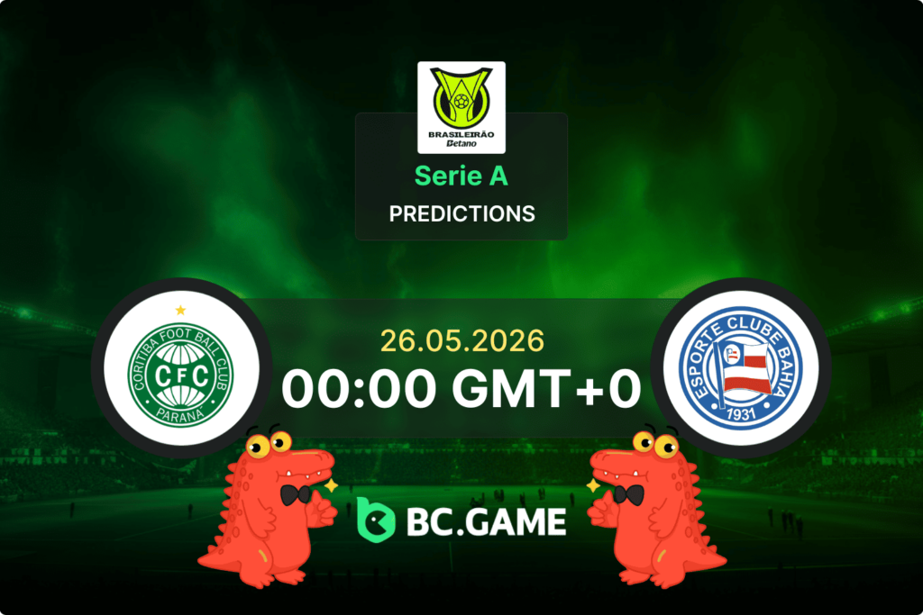 Match prediction for the Coritiba vs Bahia game in Brazilian Serie A 2026