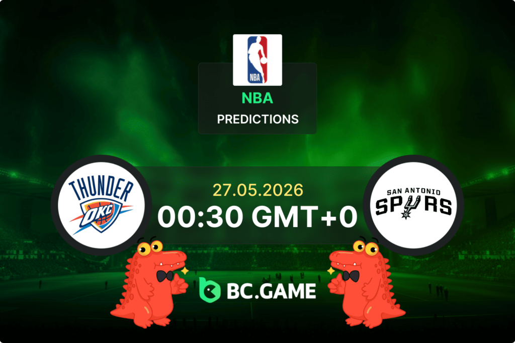 Match prediction for the Oklahoma City Thunder vs San Antonio Spurs game in NBA Playoffs 2026