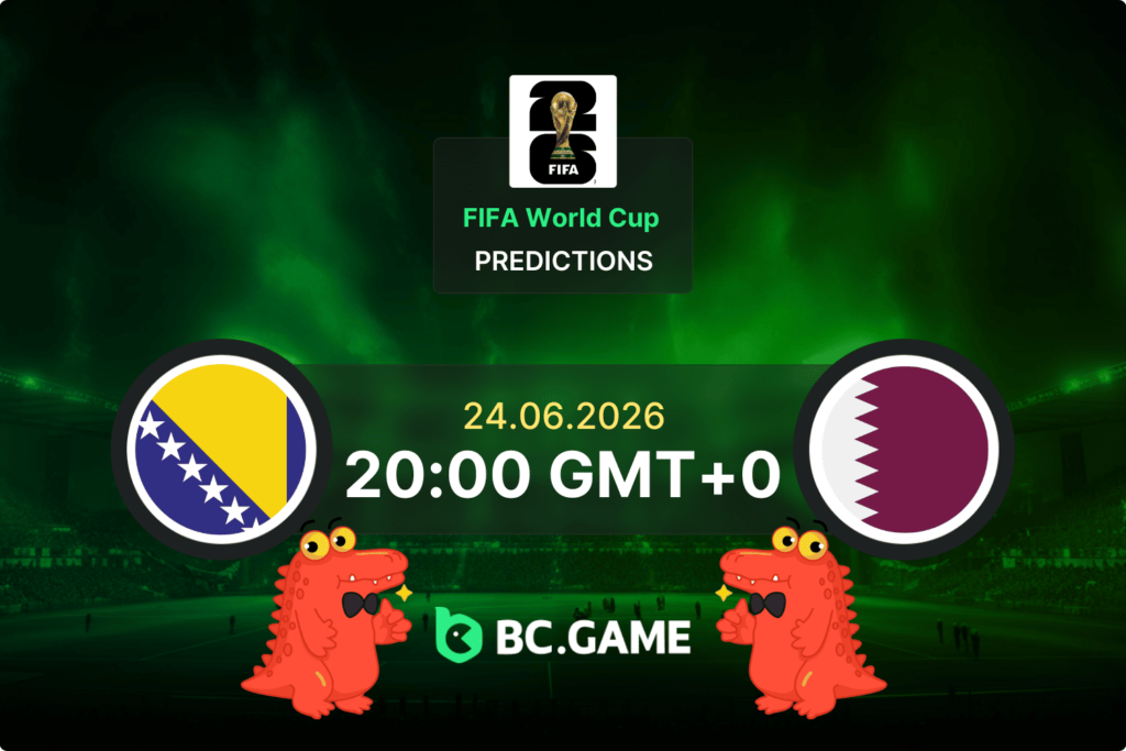Match prediction for the Bosnia and Herzegovina vs Qatar game at FIFA World Cup 2026