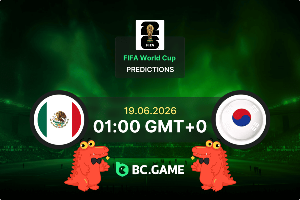 Match prediction for the Mexico vs South Korea game at FIFA World Cup 2026.