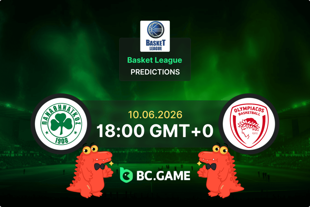 Panathinaikos vs Olympiacos match prediction and betting preview for Greek Basket League playoffs on June 10 2026