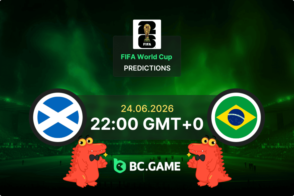 Match prediction for the Scotland vs Brazil game at FIFA World Cup 2026.