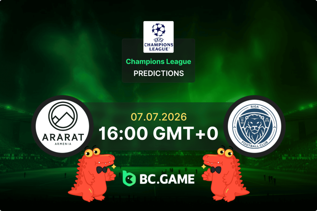 Match prediction for the FC Ararat-Armenia vs Riga FC game at UEFA Champions League Qualification 2026.