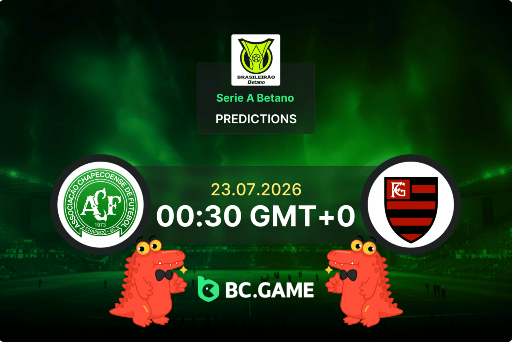 Match prediction for the Chapecoense vs Flamengo game at Serie A Betano 2026.
