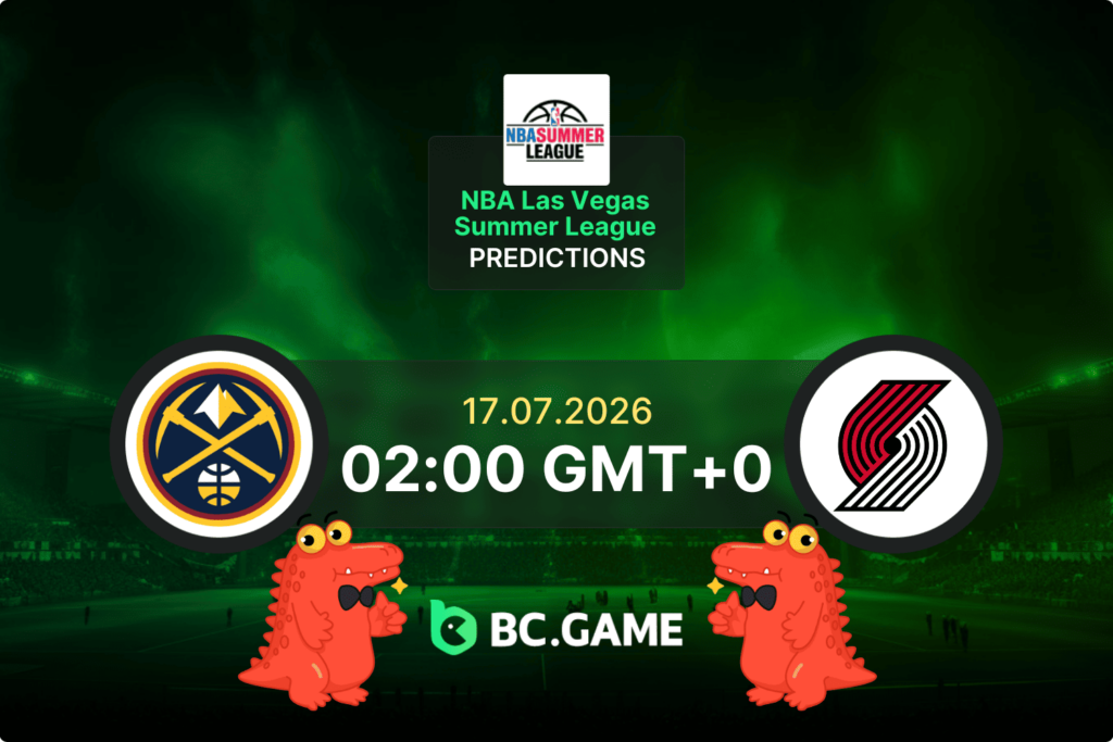 Match prediction for the Denver Nuggets vs Portland Trail Blazers game at NBA Summer League 2026.