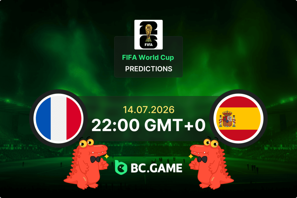Match prediction for the France vs Spain game at FIFA World Cup 2026.
