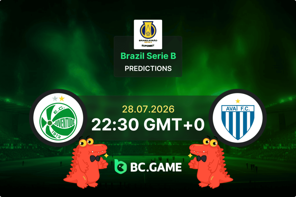 Match prediction for the Juventude vs Avai game at Serie B 2026.