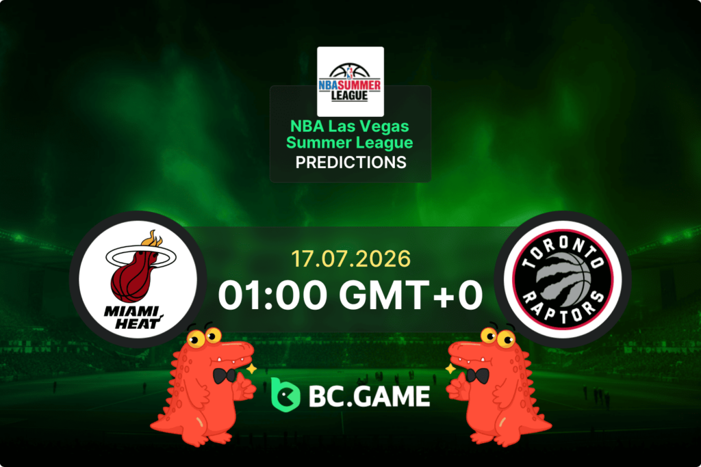 Match prediction for the Miami Heat vs Toronto Raptors game at NBA Las Vegas Summer League 2025.