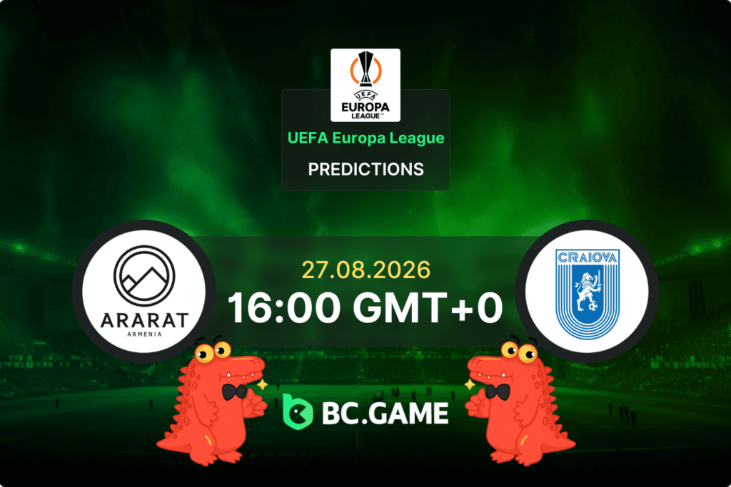 Match prediction for the Ararat-Armenia vs Univ. Craiova game at Europa League Qualification Final 2026.
