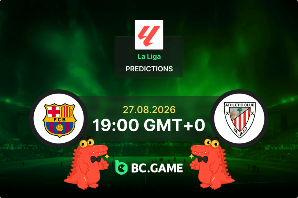 Match prediction for the Barcelona vs Athletic Bilbao game at LaLiga Round 1 2026.