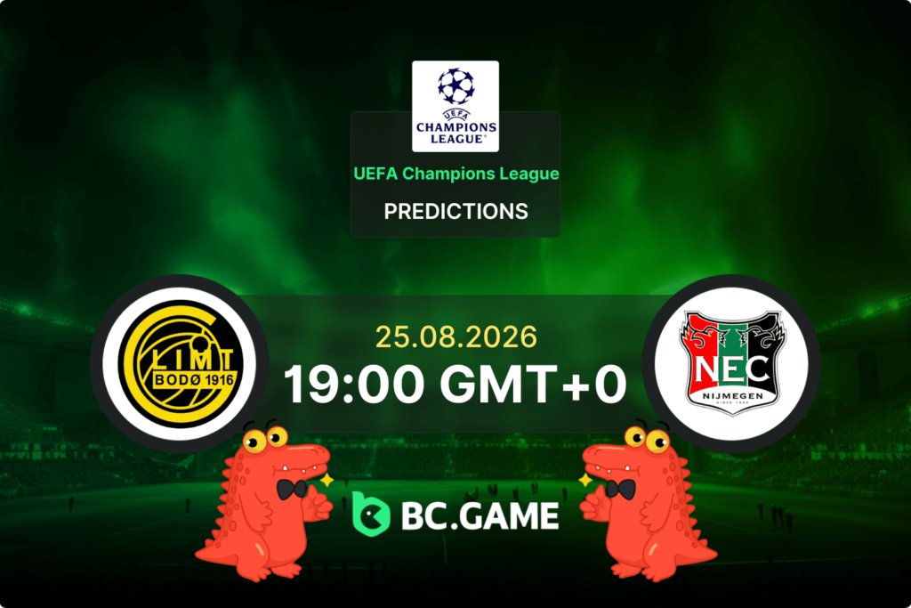 Match prediction for the Bodø/Glimt vs NEC Nijmegen game at Champions League Qualification Final 2026