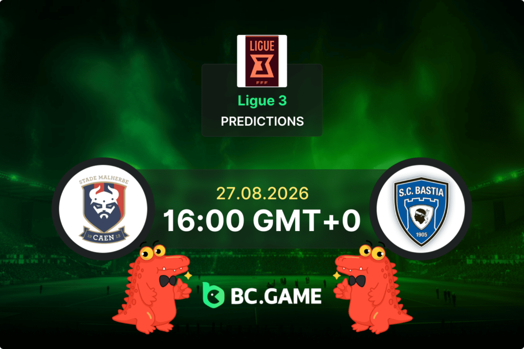 Match prediction for the Caen vs Bastia game at Ligue 3 Round 4 2026.