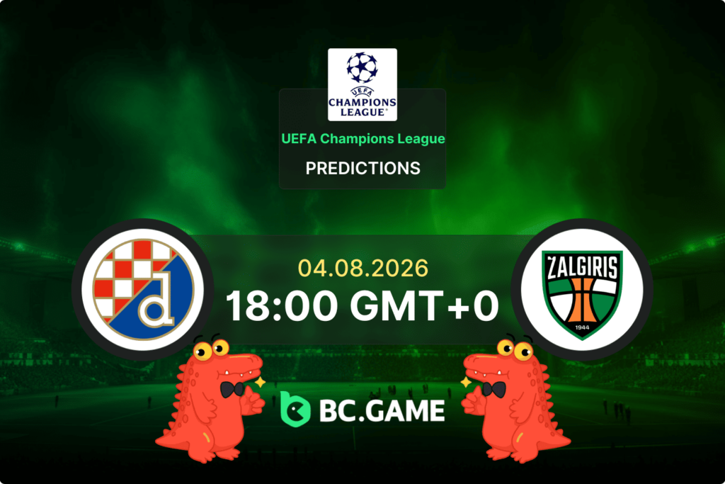 Match prediction for the GNK Dinamo Zagreb vs FK Kauno Žalgiris game at UEFA Champions League 2026