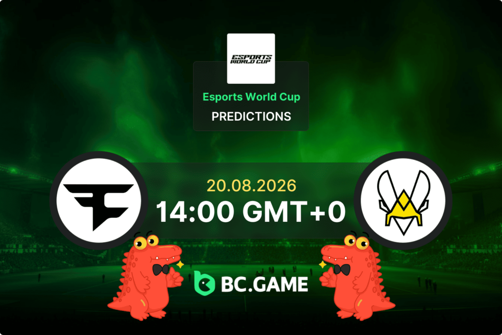 Match prediction for the FaZe Clan vs Team Vitality game at Esports World Cup 2026.