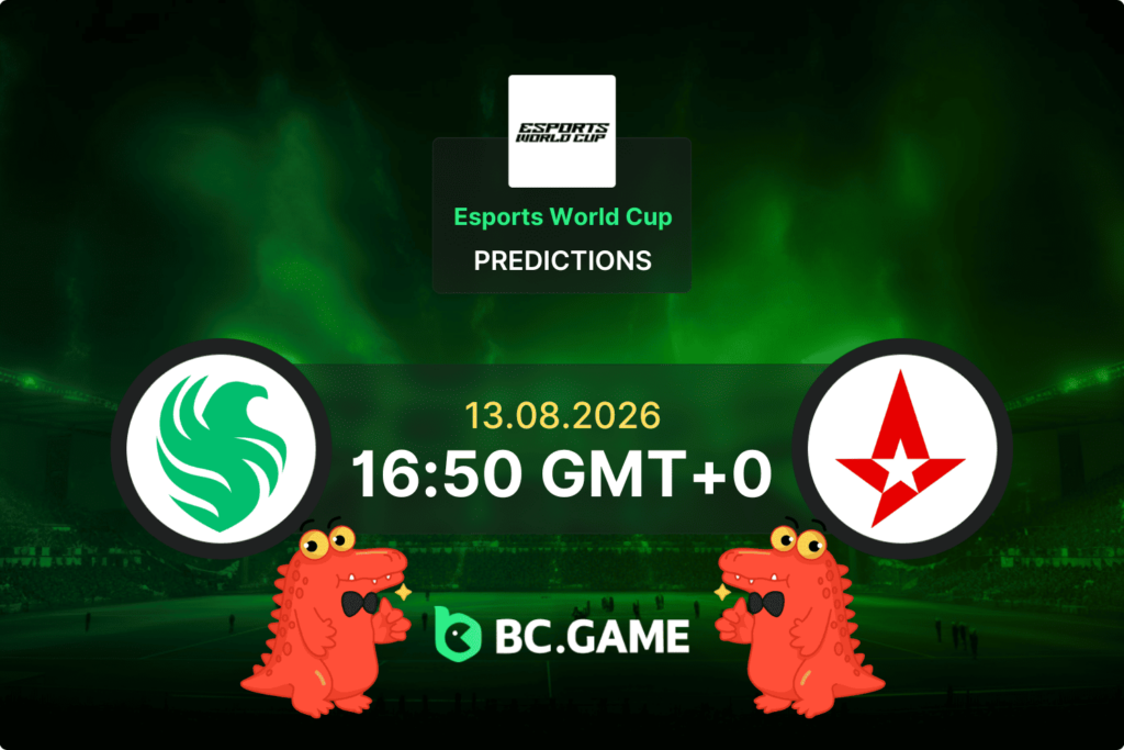 Match prediction for the Falcons vs Astralis game at Esports World Cup 2026.