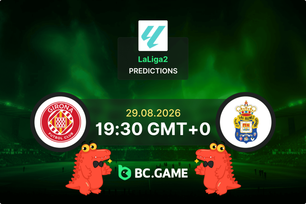 Match prediction for the Girona FC vs UD Las Palmas game at LaLiga 2 2026.