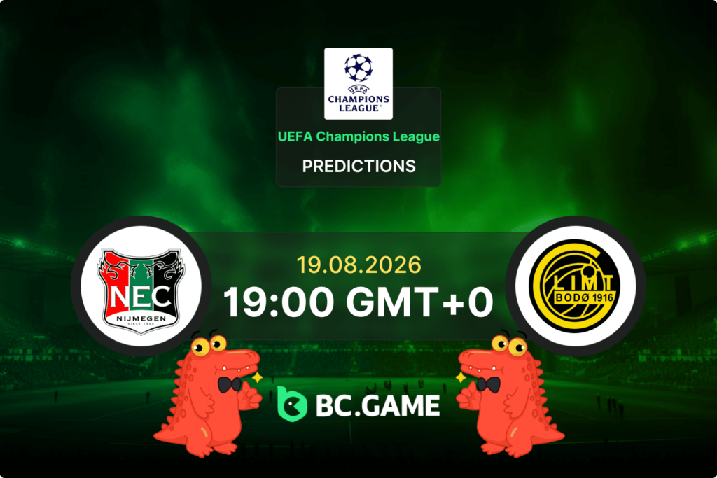 Match prediction for the NEC Nijmegen vs Bodø/Glimt game at UEFA Champions League Qualification 2026.