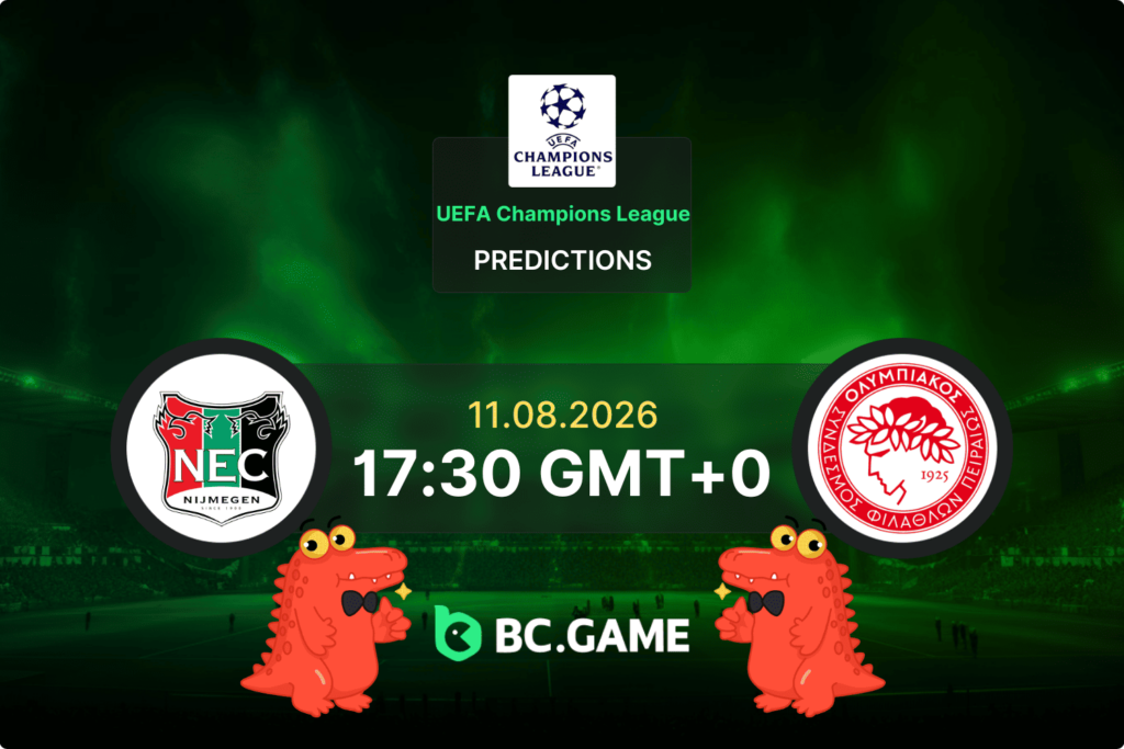 Match prediction for the NEC Nijmegen vs Olympiacos FC game at Champions League Qualification 2026.