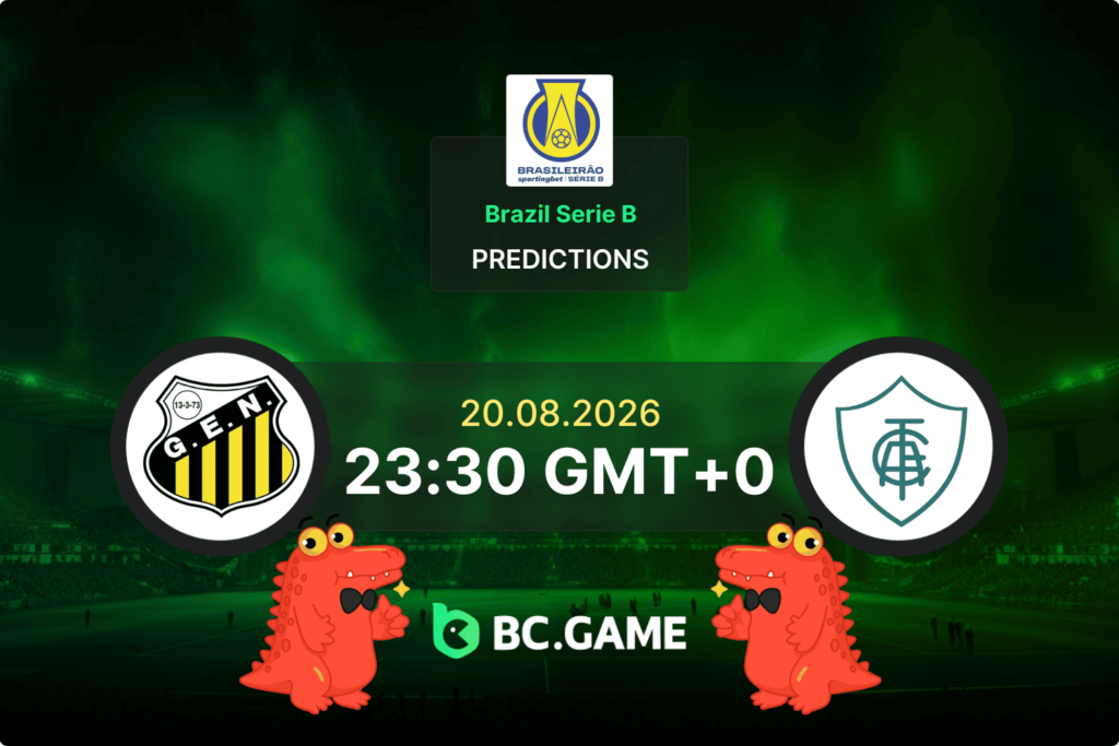 Match prediction for the Novorizontino vs America MG game at Brasileirão Série B 2026.
