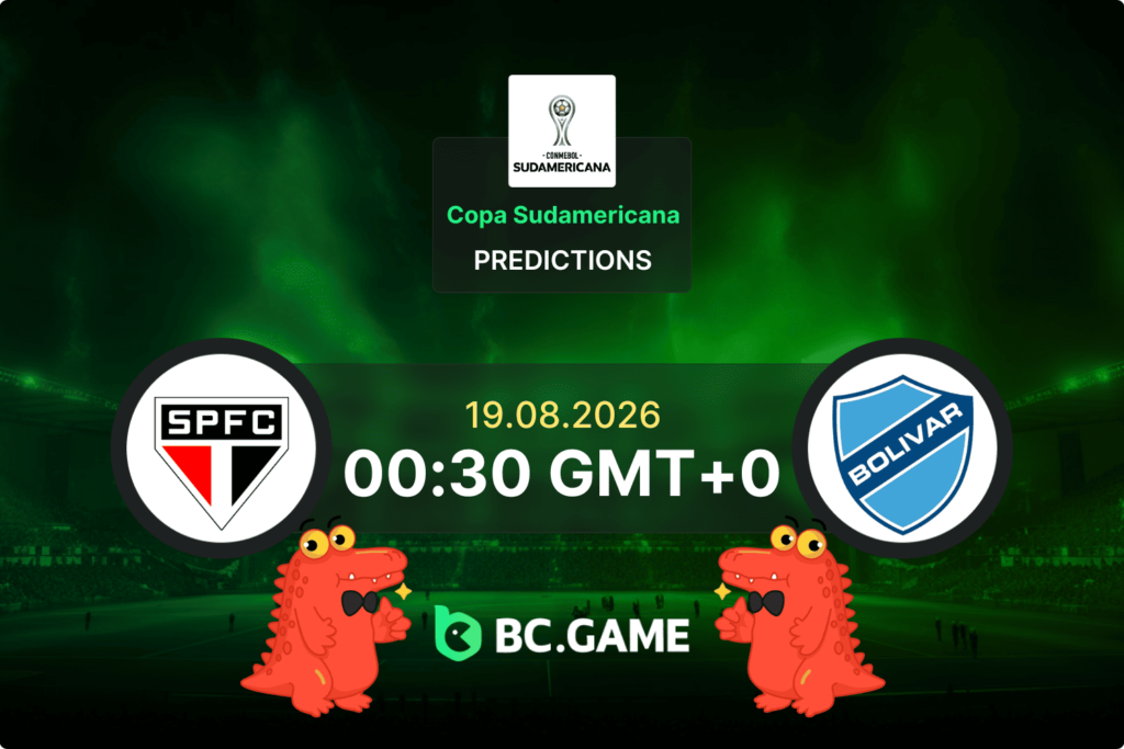 Match prediction for the São Paulo vs Bolívar game at Copa Sudamericana 2026.