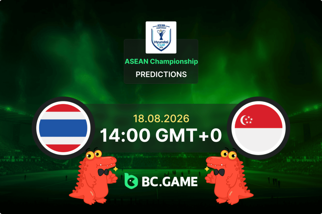 Match prediction for the Thailand vs Singapore game at ASEAN Championship 2026.